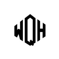 design de logotipo de letra wqh com forma de polígono. wqh polígono e design de logotipo em forma de cubo. wqh hexágono modelo de logotipo de vetor cores brancas e pretas. monograma wqh, logotipo de negócios e imóveis.