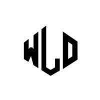 design de logotipo de letra wlo com forma de polígono. Wlo polígono e design de logotipo em forma de cubo. Wlo hexágono modelo de logotipo de vetor cores brancas e pretas. Wlo monograma, logotipo de negócios e imóveis.