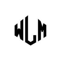 design de logotipo de carta wlm com forma de polígono. wlm polígono e design de logotipo em forma de cubo. modelo de logotipo de vetor hexágono wlm cores brancas e pretas. wlm monograma, logotipo de negócios e imóveis.