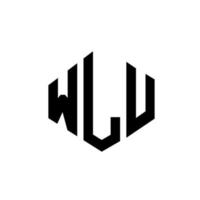 design de logotipo de letra wlu com forma de polígono. wlu polígono e design de logotipo em forma de cubo. wlu hexagon vector logo template cores brancas e pretas. wlu monograma, logotipo de negócios e imóveis.