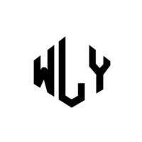 design de logotipo de carta wly com forma de polígono. Wly polígono e design de logotipo em forma de cubo. modelo de logotipo de vetor wly hexágono cores brancas e pretas. monograma wly, logotipo de negócios e imóveis.