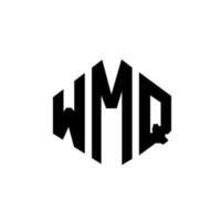 design de logotipo de letra wmq com forma de polígono. wmq polígono e design de logotipo em forma de cubo. modelo de logotipo de vetor hexágono wmq cores brancas e pretas. monograma wmq, logotipo de negócios e imóveis.