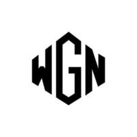 design de logotipo de carta wgn com forma de polígono. wgn polígono e design de logotipo em forma de cubo. modelo de logotipo de vetor wgn hexágono cores brancas e pretas. logotipo wgn monograma, negócios e imóveis.