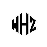 design de logotipo de letra whz com forma de polígono. whz polígono e design de logotipo em forma de cubo. whz modelo de logotipo de vetor hexágono cores brancas e pretas. whz monograma, logotipo de negócios e imóveis.