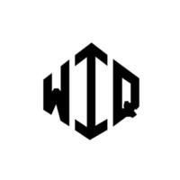 design de logotipo de carta wiq com forma de polígono. wiq polígono e design de logotipo em forma de cubo. wiq hexagon vector logo template cores brancas e pretas. monograma wiq, logotipo de negócios e imóveis.