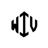 design de logotipo de carta wiv com forma de polígono. wiv polígono e design de logotipo em forma de cubo. wiv hexágono modelo de logotipo de vetor cores brancas e pretas. monograma wiv, logotipo de negócios e imóveis.