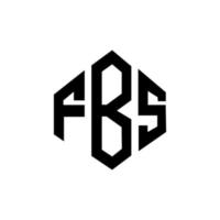 design de logotipo de carta fbs com forma de polígono. fbs polígono e design de logotipo em forma de cubo. fbs modelo de logotipo de vetor hexágono cores brancas e pretas. fbs monograma, logotipo de negócios e imóveis.