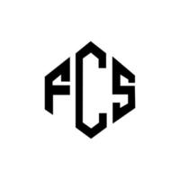 design de logotipo de carta fcs com forma de polígono. fcs polígono e design de logotipo em forma de cubo. fcs hexágono modelo de logotipo de vetor cores brancas e pretas. monograma fcs, logotipo de negócios e imóveis.