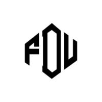 design de logotipo de letra fdu com forma de polígono. polígono fdu e design de logotipo em forma de cubo. modelo de logotipo de vetor hexágono fdu cores brancas e pretas. monograma fdu, logotipo de negócios e imóveis.