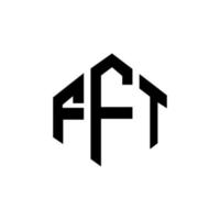 design de logotipo de letra fft com forma de polígono. fft polígono e design de logotipo em forma de cubo. fft modelo de logotipo de vetor hexágono cores brancas e pretas. fft monograma, logotipo de negócios e imóveis.