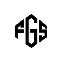 design de logotipo de carta fgs com forma de polígono. fgs polígono e design de logotipo em forma de cubo. fgs hexágono modelo de logotipo de vetor cores brancas e pretas. fgs monograma, logotipo de negócios e imóveis.