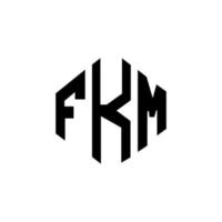 design de logotipo de carta fkm com forma de polígono. fkm polígono e design de logotipo em forma de cubo. modelo de logotipo de vetor hexágono fkm cores brancas e pretas. monograma fkm, logotipo de negócios e imóveis.