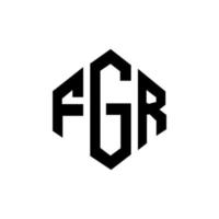 design de logotipo de carta fgr com forma de polígono. fgr polígono e design de logotipo em forma de cubo. fgr hexágono modelo de logotipo de vetor cores brancas e pretas. fgr monograma, logotipo de negócios e imóveis.