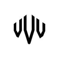 design de logotipo de carta vvv com forma de polígono. vvv polígono e design de logotipo em forma de cubo. vvv modelo de logotipo de vetor hexágono cores brancas e pretas. monograma vvv, logotipo comercial e imobiliário.