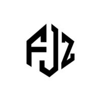 design de logotipo de letra fjz com forma de polígono. fjz polígono e design de logotipo em forma de cubo. fjz hexágono modelo de logotipo de vetor cores brancas e pretas. monograma fjz, logotipo de negócios e imóveis.