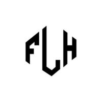 design de logotipo de carta flh com forma de polígono. flh polígono e design de logotipo em forma de cubo. flh hexágono modelo de logotipo de vetor cores brancas e pretas. flh monograma, logotipo de negócios e imóveis.