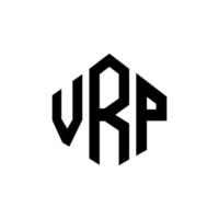 design de logotipo de carta vrp com forma de polígono. vrp polígono e design de logotipo em forma de cubo. vrp hexágono modelo de logotipo de vetor cores brancas e pretas. monograma vrp, logotipo de negócios e imóveis.