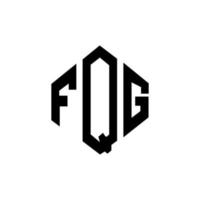 design de logotipo de letra fqg com forma de polígono. fqg polígono e design de logotipo em forma de cubo. fqg modelo de logotipo de vetor hexágono cores brancas e pretas. monograma fqg, logotipo de negócios e imóveis.