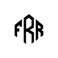 design de logotipo de carta frr com forma de polígono. frr polígono e design de logotipo em forma de cubo. frr hexágono vector logotipo modelo cores brancas e pretas. frr monograma, logotipo de negócios e imóveis.