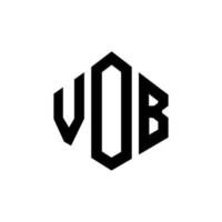 design de logotipo de carta vob com forma de polígono. vob polígono e design de logotipo em forma de cubo. vob hexágono modelo de logotipo de vetor cores brancas e pretas. vob monograma, logotipo de negócios e imóveis.