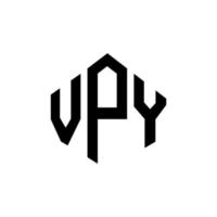 design de logotipo de carta vpy com forma de polígono. vpy polígono e design de logotipo em forma de cubo. modelo de logotipo de vetor hexágono vpy cores brancas e pretas. monograma vpy, logotipo de negócios e imóveis.