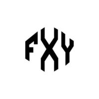design de logotipo de letra fxy com forma de polígono. fxy polígono e design de logotipo em forma de cubo. fxy modelo de logotipo de vetor hexágono cores brancas e pretas. fxy monograma, logotipo de negócios e imóveis.