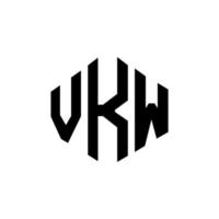 design de logotipo de carta vkw com forma de polígono. vkw polígono e design de logotipo em forma de cubo. modelo de logotipo de vetor hexágono vkw cores brancas e pretas. monograma vkw, logotipo de negócios e imóveis.