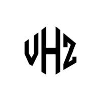 design de logotipo de letra vhz com forma de polígono. vhz polígono e design de logotipo em forma de cubo. modelo de logotipo de vetor vhz hexágono cores brancas e pretas. monograma vhz, logotipo comercial e imobiliário.