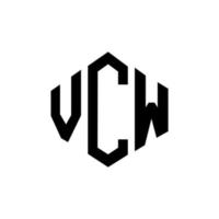 design de logotipo de carta vcw com forma de polígono. vcw polígono e design de logotipo em forma de cubo. modelo de logotipo de vetor hexágono vcw cores brancas e pretas. monograma vcw, logotipo de negócios e imóveis.