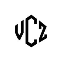 design de logotipo de letra vcz com forma de polígono. vcz polígono e design de logotipo em forma de cubo. vcz modelo de logotipo de vetor hexágono cores brancas e pretas. monograma vcz, logotipo de negócios e imóveis.