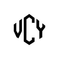 design de logotipo de carta vcy com forma de polígono. vcy polígono e design de logotipo em forma de cubo. vcy modelo de logotipo de vetor hexágono cores brancas e pretas. monograma vcy, logotipo de negócios e imóveis.