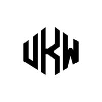 design de logotipo de carta ukw com forma de polígono. ukw polígono e design de logotipo em forma de cubo. modelo de logotipo de vetor hexágono ukw cores brancas e pretas. ukw monograma, logotipo de negócios e imóveis.