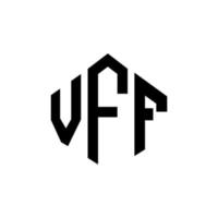 design de logotipo de carta vff com forma de polígono. vff polígono e design de logotipo em forma de cubo. modelo de logotipo de vetor hexágono vff cores brancas e pretas. monograma vff, logotipo de negócios e imóveis.