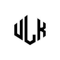 design de logotipo de letra ulk com forma de polígono. ulk polígono e design de logotipo em forma de cubo. ulk modelo de logotipo de vetor hexágono cores brancas e pretas. ulk monograma, logotipo de negócios e imóveis.
