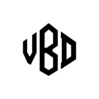 design de logotipo de carta vbd com forma de polígono. vbd polígono e design de logotipo em forma de cubo. modelo de logotipo de vetor hexágono vbd cores brancas e pretas. monograma vbd, logotipo de negócios e imóveis.