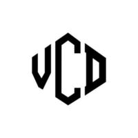 design de logotipo de carta vcd com forma de polígono. VCD polígono e design de logotipo em forma de cubo. modelo de logotipo de vetor hexágono vcd cores brancas e pretas. monograma vcd, logotipo de negócios e imóveis.