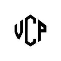 design de logotipo de carta vcp com forma de polígono. VCP polígono e design de logotipo em forma de cubo. vcp hexágono vector logotipo modelo cores brancas e pretas. monograma vcp, logotipo de negócios e imóveis.