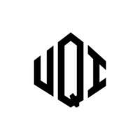 design de logotipo de letra uqi com forma de polígono. uqi polígono e design de logotipo em forma de cubo. modelo de logotipo de vetor hexágono uqi cores brancas e pretas. uqi monograma, logotipo de negócios e imóveis.