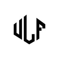 design de logotipo de letra ulf com forma de polígono. ulf polígono e design de logotipo em forma de cubo. ulf hexágono modelo de logotipo de vetor cores brancas e pretas. ulf monograma, logotipo de negócios e imóveis.