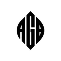 design de logotipo de carta de círculo agb com forma de círculo e elipse. letras de elipse agb com estilo tipográfico. as três iniciais formam um logotipo circular. agb círculo emblema abstrato monograma carta marca vetor. vetor