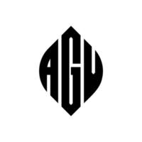 design de logotipo de carta de círculo agv com forma de círculo e elipse. letras de elipse agv com estilo tipográfico. as três iniciais formam um logotipo circular. agv círculo emblema abstrato monograma carta marca vetor. vetor