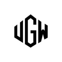 design de logotipo de carta ugw com forma de polígono. ugw polígono e design de logotipo em forma de cubo. ugw modelo de logotipo de vetor hexágono cores brancas e pretas. ugw monograma, logotipo de negócios e imóveis.