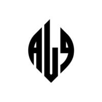 design de logotipo de carta de círculo alq com forma de círculo e elipse. letras de elipse alq com estilo tipográfico. as três iniciais formam um logotipo circular. alq círculo emblema abstrato monograma carta marca vetor. vetor