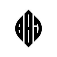 design de logotipo de carta de círculo bbj com forma de círculo e elipse. letras de elipse bbj com estilo tipográfico. as três iniciais formam um logotipo circular. bbj círculo emblema abstrato monograma carta marca vetor. vetor