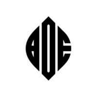 design de logotipo de letra de círculo bde com forma de círculo e elipse. letras de elipse bde com estilo tipográfico. as três iniciais formam um logotipo circular. bde círculo emblema abstrato monograma carta marca vetor. vetor