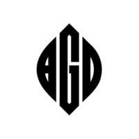 design de logotipo de letra de círculo bgd com forma de círculo e elipse. letras de elipse bgd com estilo tipográfico. as três iniciais formam um logotipo circular. bgd círculo emblema abstrato monograma carta marca vetor. vetor