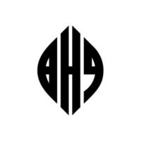 design de logotipo de letra de círculo bhq com forma de círculo e elipse. letras de elipse bhq com estilo tipográfico. as três iniciais formam um logotipo circular. bhq círculo emblema abstrato monograma carta marca vetor. vetor