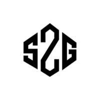 design de logotipo de letra szg com forma de polígono. szg polígono e design de logotipo em forma de cubo. modelo de logotipo de vetor szg hexágono cores brancas e pretas. szg monograma, logotipo de negócios e imóveis.