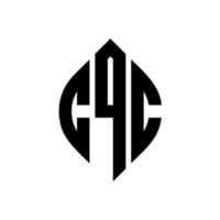 design de logotipo de carta de círculo cqc com forma de círculo e elipse. letras de elipse cqc com estilo tipográfico. as três iniciais formam um logotipo circular. cqc círculo emblema abstrato monograma carta marca vetor. vetor