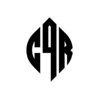 design de logotipo de carta de círculo cqr com forma de círculo e elipse. letras de elipse cqr com estilo tipográfico. as três iniciais formam um logotipo circular. cqr círculo emblema abstrato monograma carta marca vetor. vetor